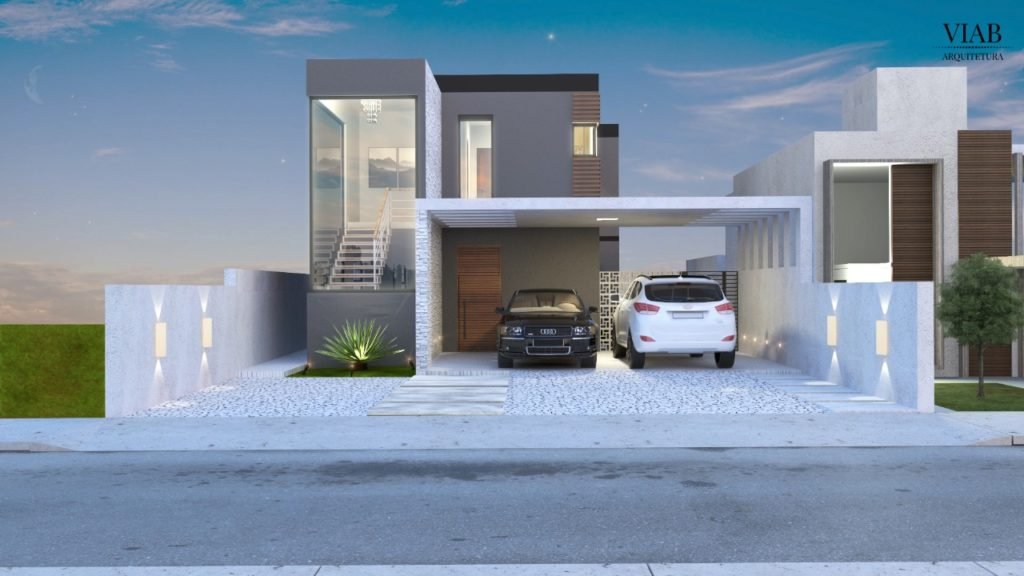 Fachada de uma casa em condomínio em Mogi das Cruzes