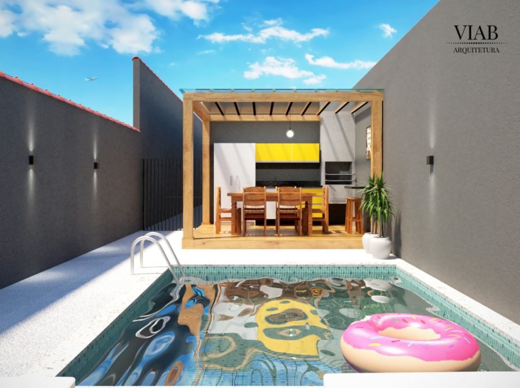 Reforma residencial - Adicionada uma área gourmet e piscina